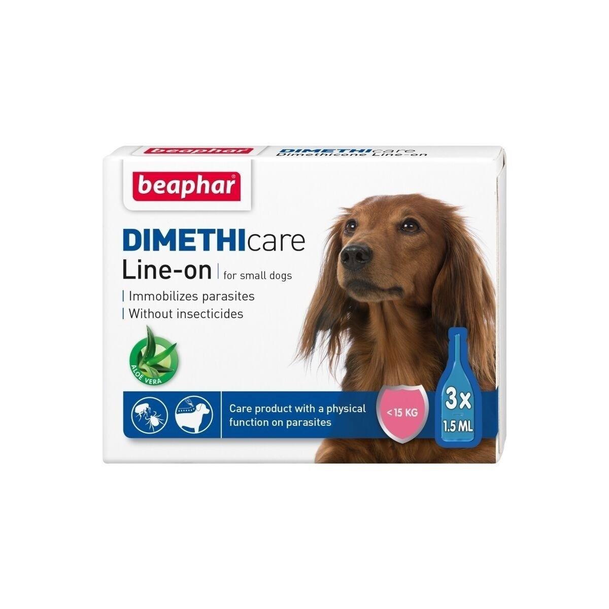 Beaphar Dimethicare Line-on pipetter, dimetikonbaserat fästingmedel för hund