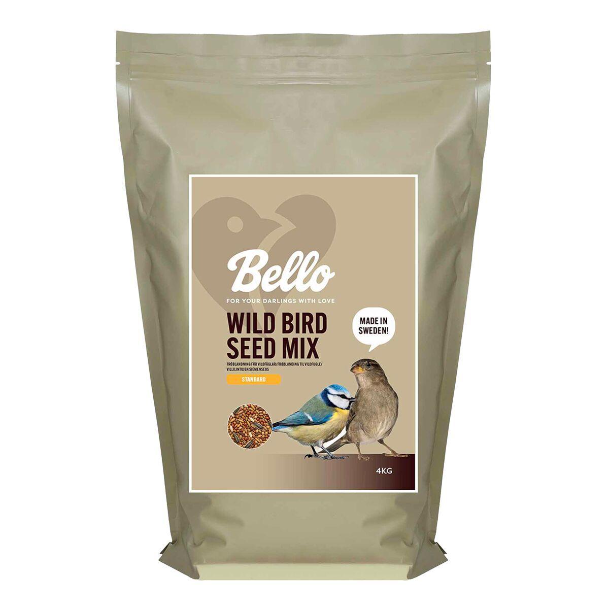 Fyrakilospåse med Bello Wild Bird Seed Mix Standard vildfågelmix