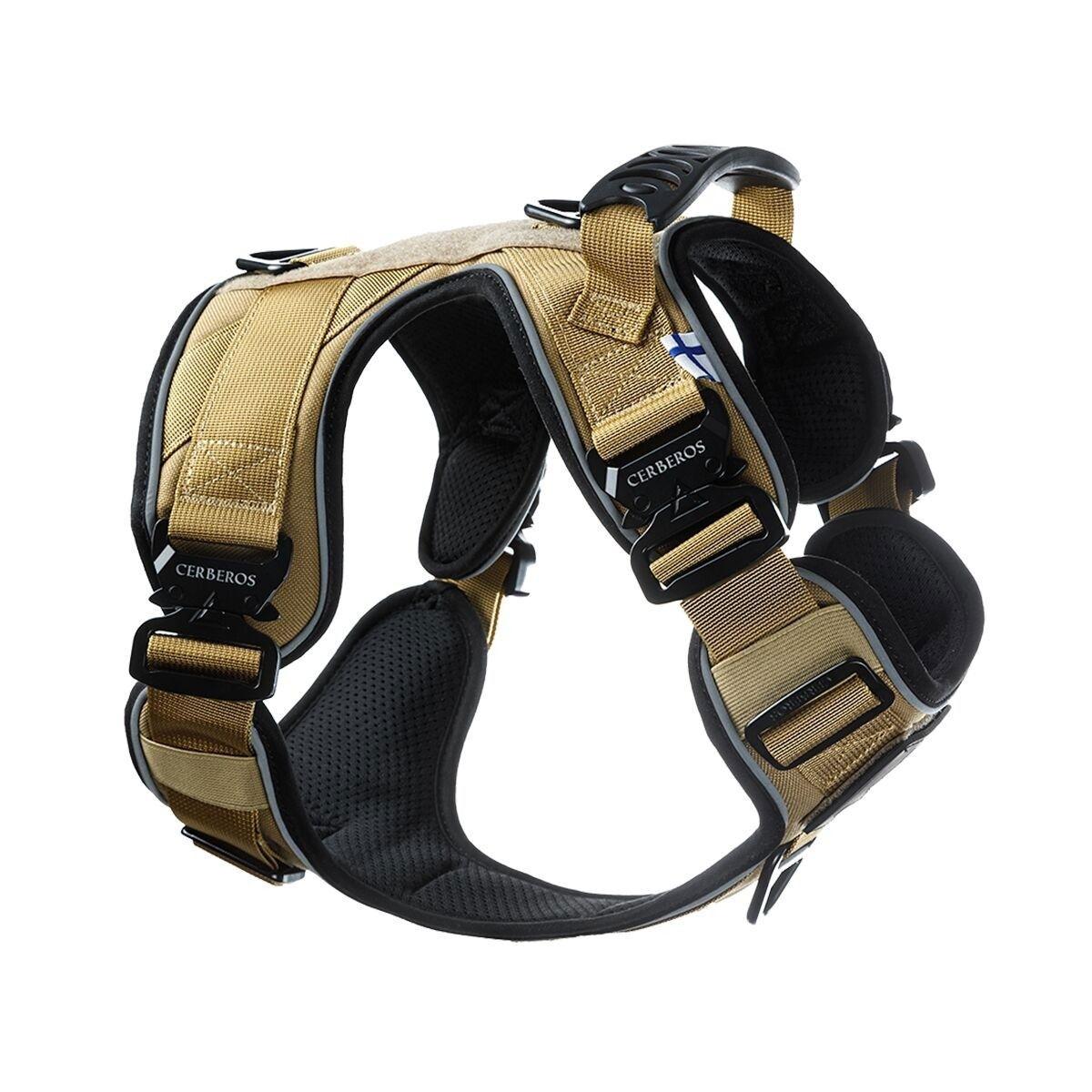 Cerberos Active hundsele i beige med neoprenvaddering