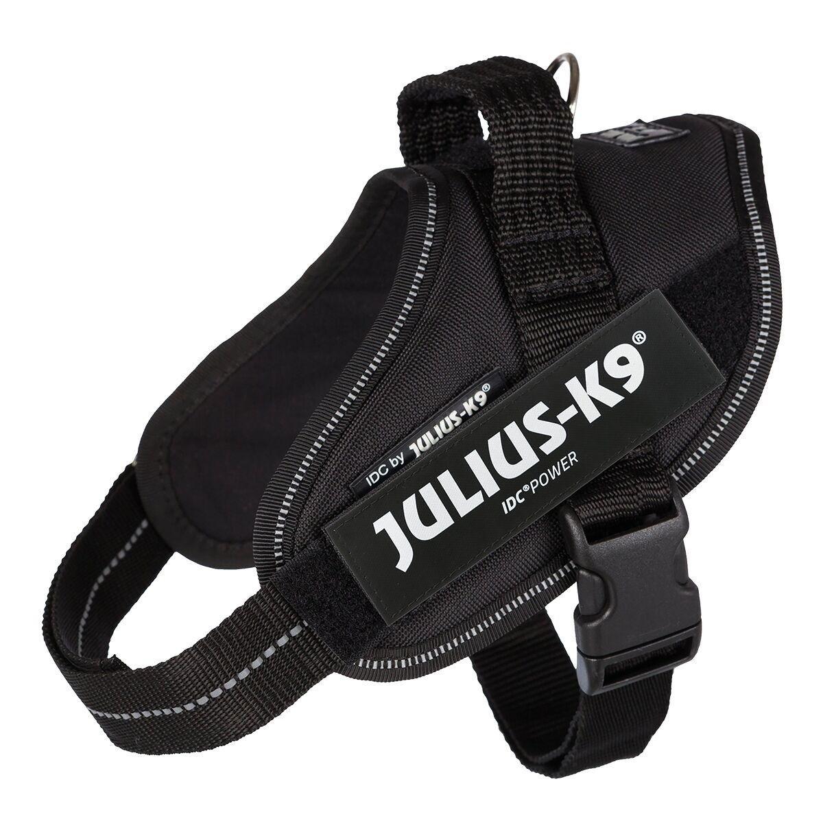 Julius-K9 IDC sele i svart med kardborrefält