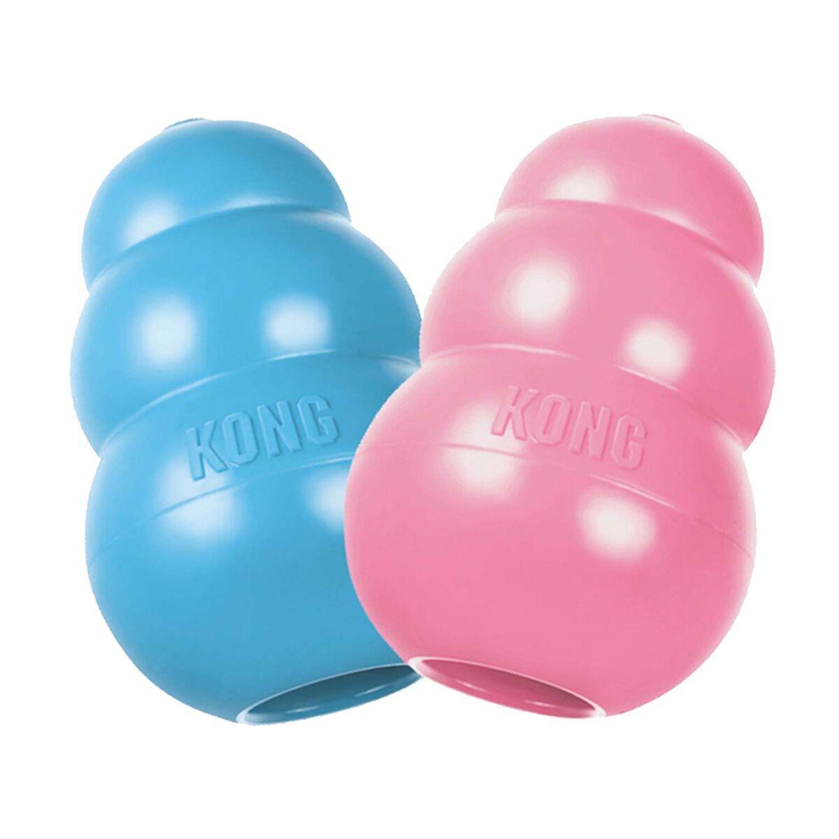 KONG Puppy tuggleksak för valp i blått eller rosa naturgummi