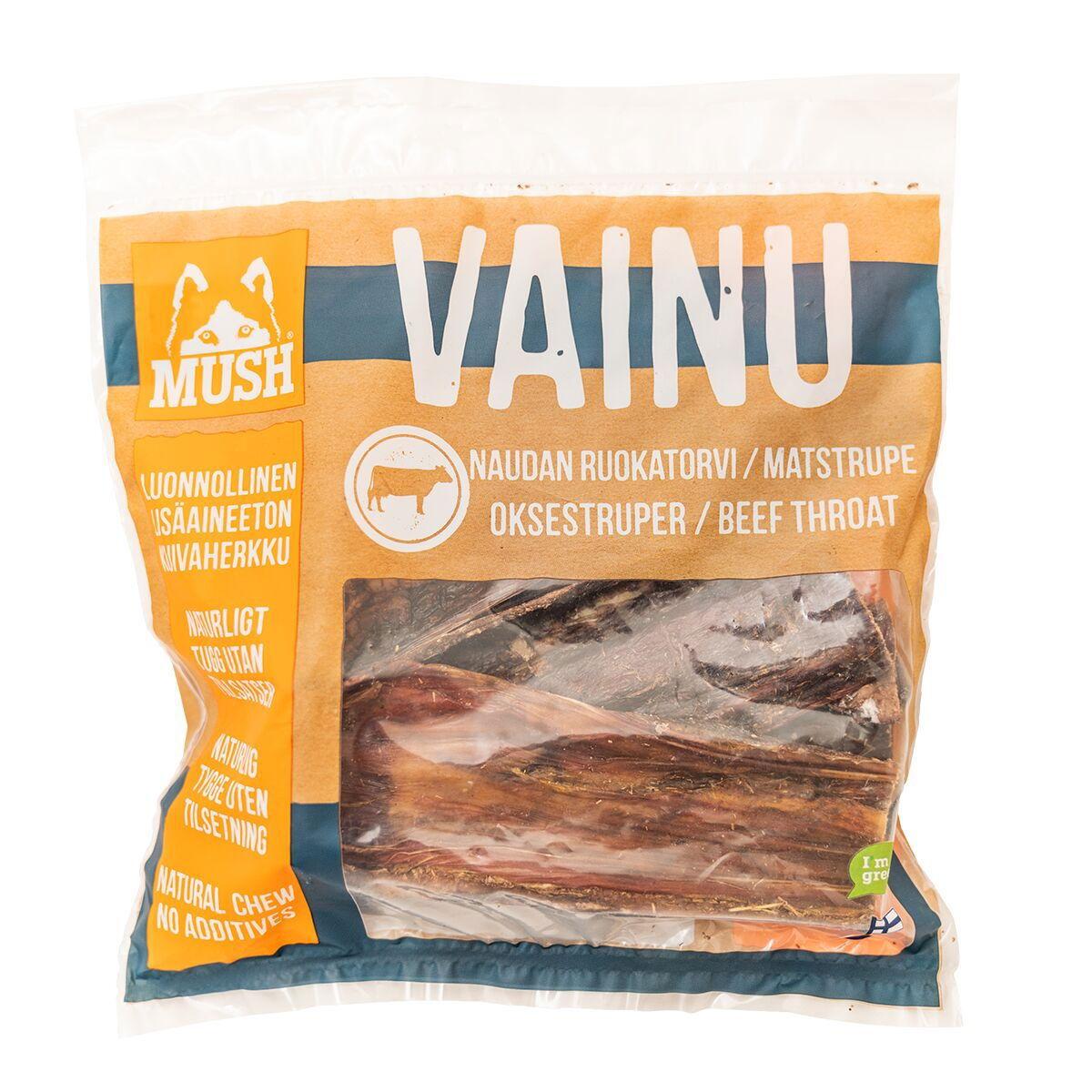 Mush Vainu Snacks torkad nötmatstrupe, svensktillverkat hundgodis
