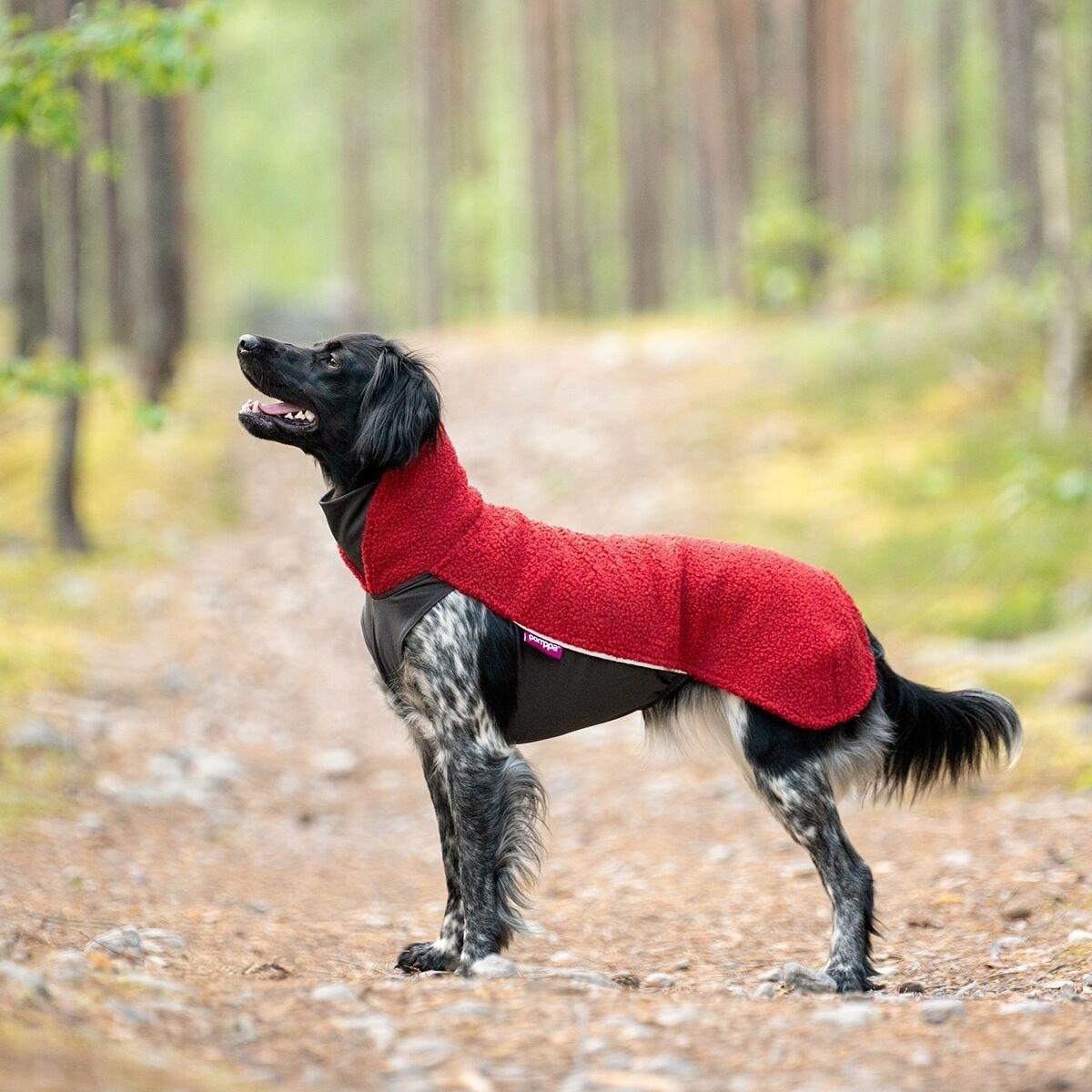 Pomppa Polar fleecetäcke för hund i rowanberry-rött