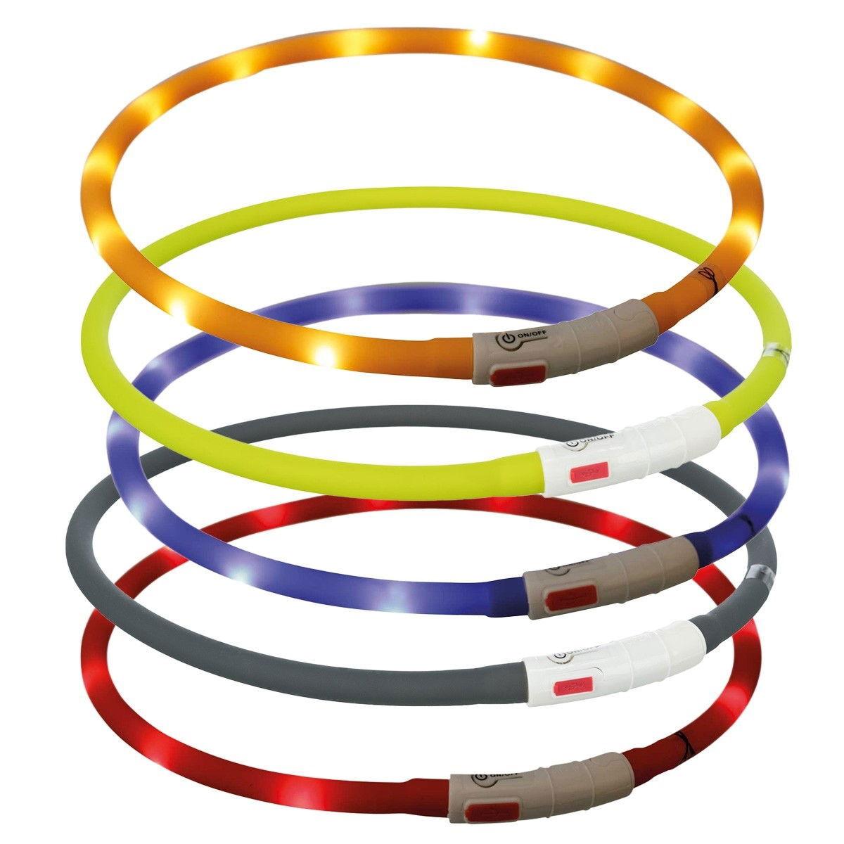 Lysande LED-halsband i silikon från Trixie med USB-laddning