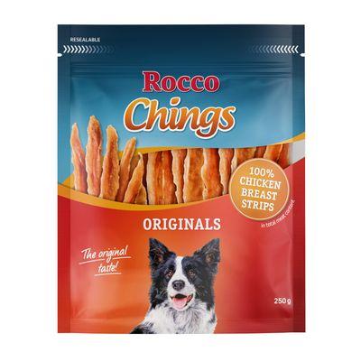 Rocco Chings Originals torkade kycklingbröststrimlor för hund