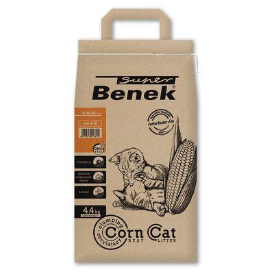 Säck med Super Benek Corn Cat Natural majsbaserad klumpande kattsand 7 liter