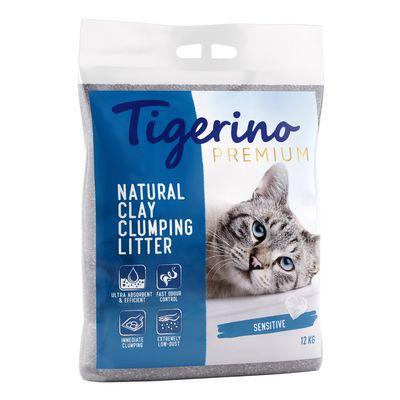 Säck med Tigerino Premium Sensitive klumpande bentonitsand 12 kg