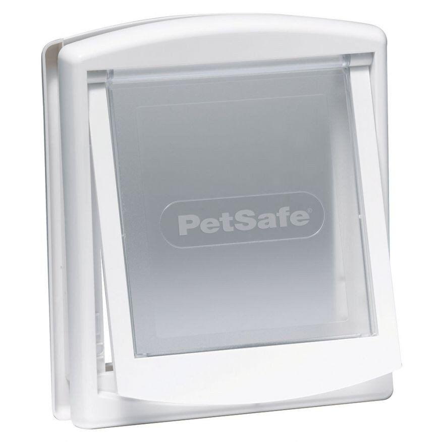 Vit rund kattlucka från PetSafe Staywell med fyrvägslås